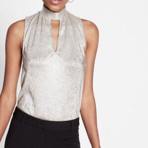 *New* Express Metallic Banded Hem Choker Tank Top Medium